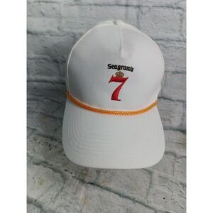 Seagram's Hat Cap Strap Back One Size White Rope Beer Logo Mens   Whiskey #9